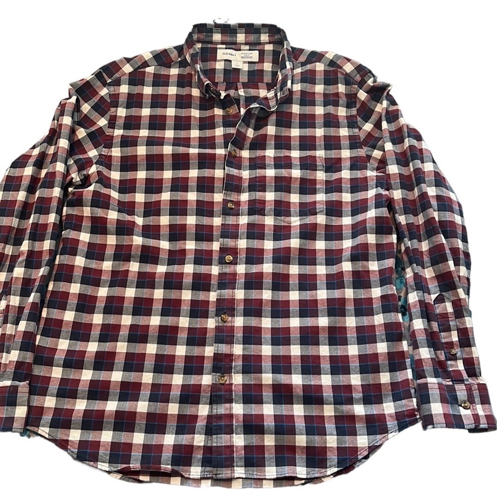 Old Navy plaid button down size large